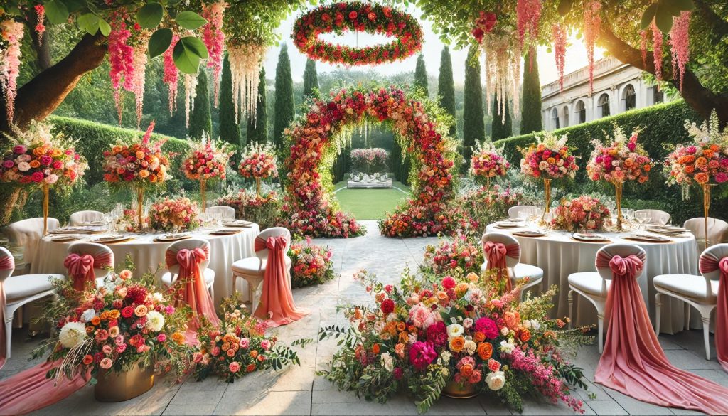 Wedding Trends for 2025 - Coral and Peach Wedding Reception Inspiration from Sweet Pea's and Teas Floral Company