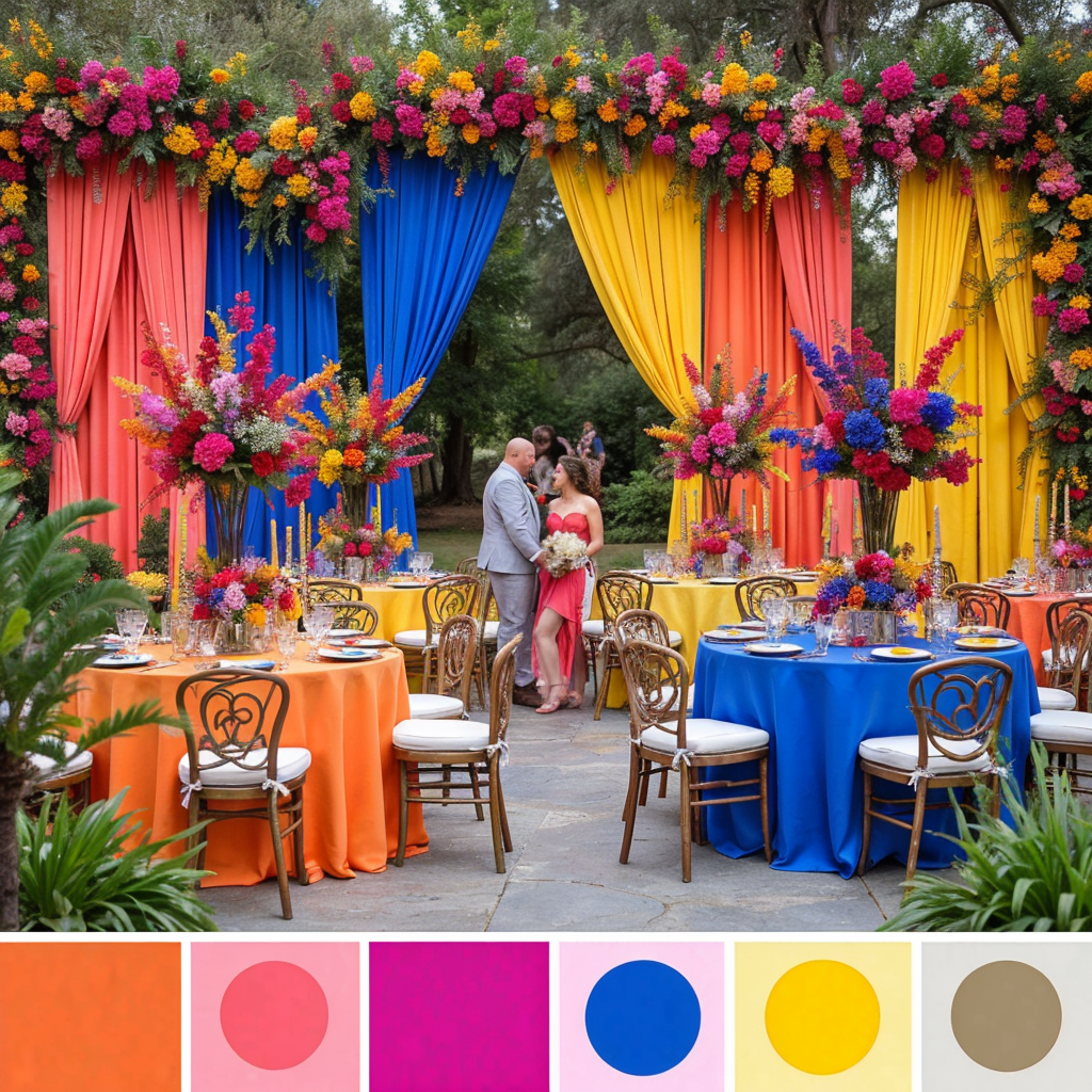 Vibrant Colored 2025 wedding floral and event floral inspiration from Sweet Pea's and Teas Floral Company