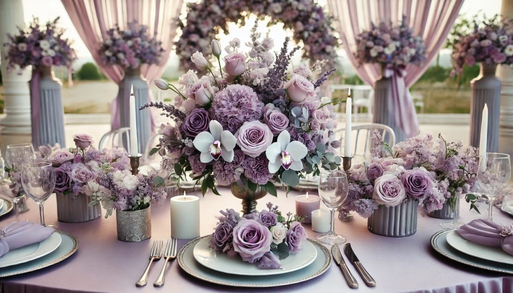 lavender monochromatic floral inspiration for your wedding from Sweet Pea's and Teas Floral Company